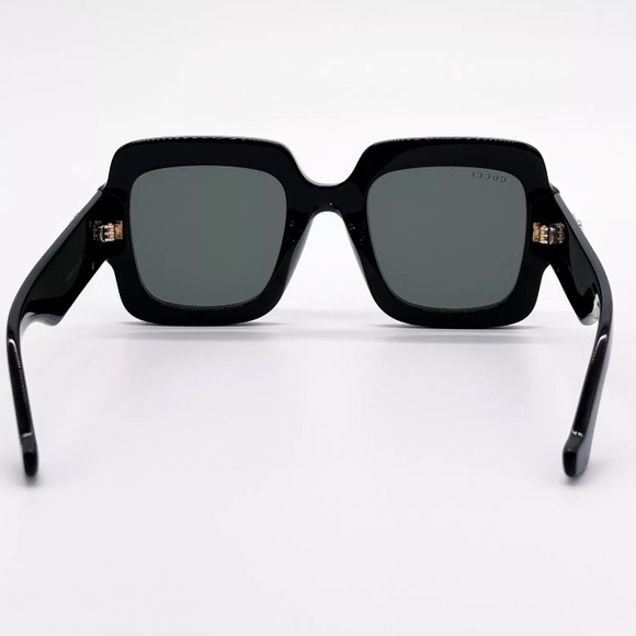 NEW GUCCI GG1547S 001 SQUARE BLACK GREY WOMEN SUNGLASSES GUCCI - Picture 8 of 13